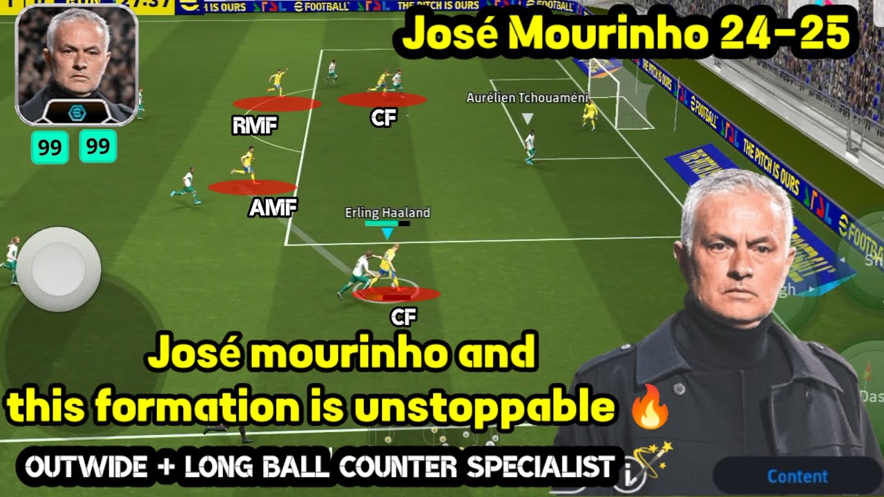 Why Jose Mourinho is the best manager right now in eFOOTBALL MOBILE | Outwide Playstyle Tactics 🔥