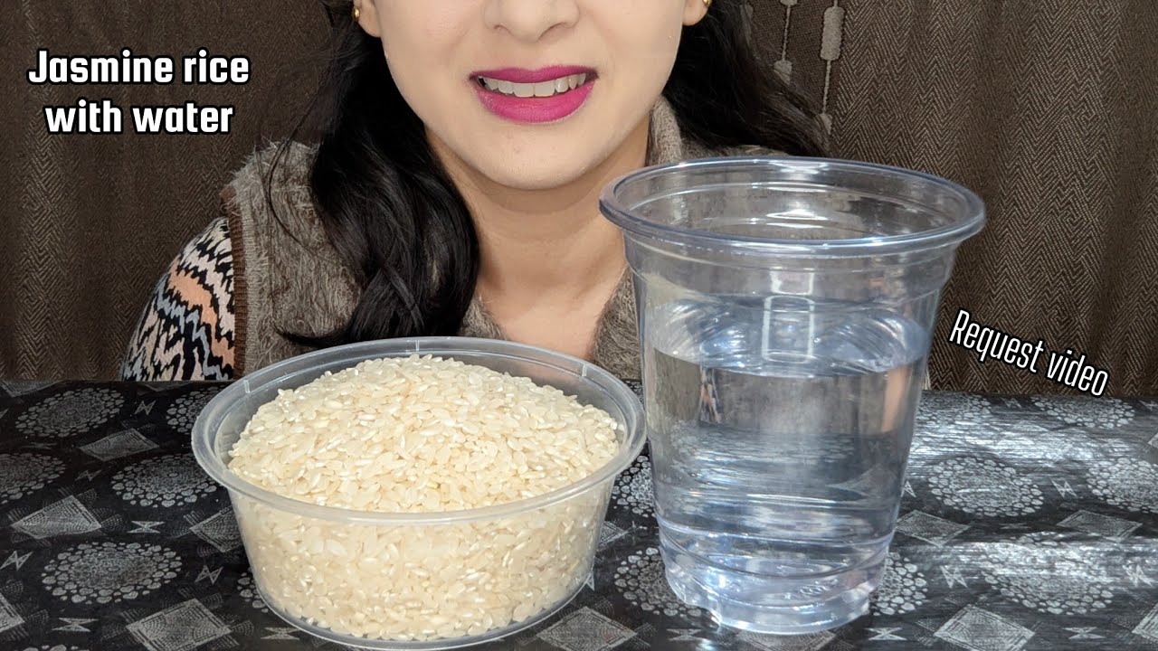 ASMR RAW RICE EATING || SOAKED JASMINE FRAGRANT RICE 