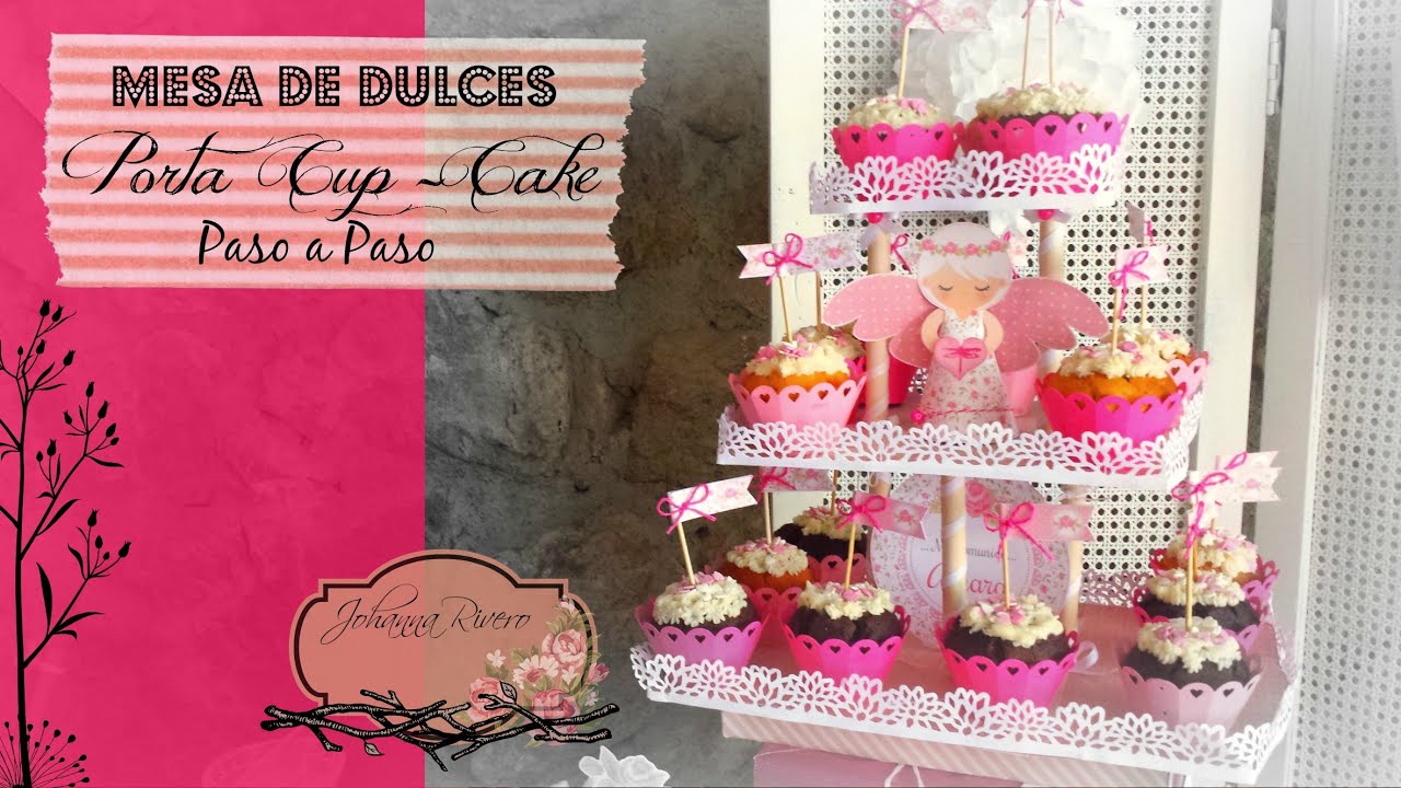 Como Decorar Mesa de dulces Scrapbook, Porta CUP CAKE  Paso a Paso