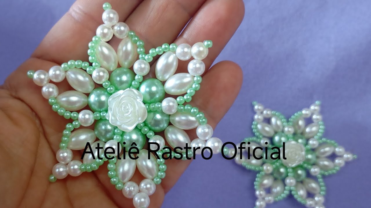 Flor de pérola Oval Stela #ateliêrastro 