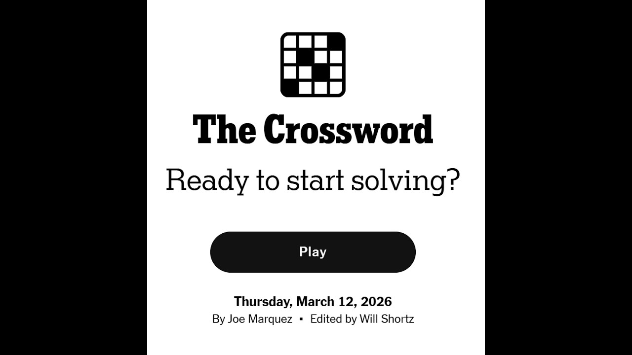 The New York Times Crossword 12/03/2026