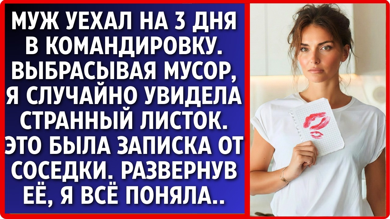 «Вернусь через 3 дня!» Но он не знал, что жена уже нашла послание от соседки.