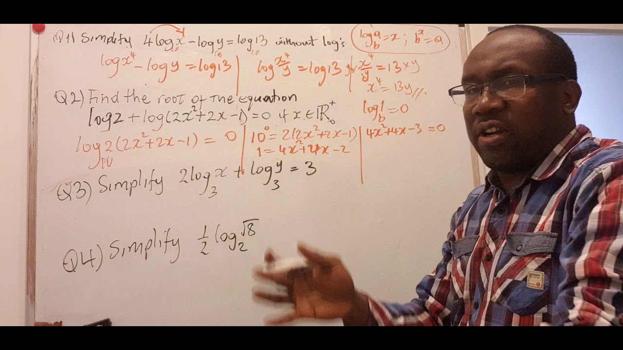 #GCE Advanced level mathematics: #Cameroongce#logarithmic equations.