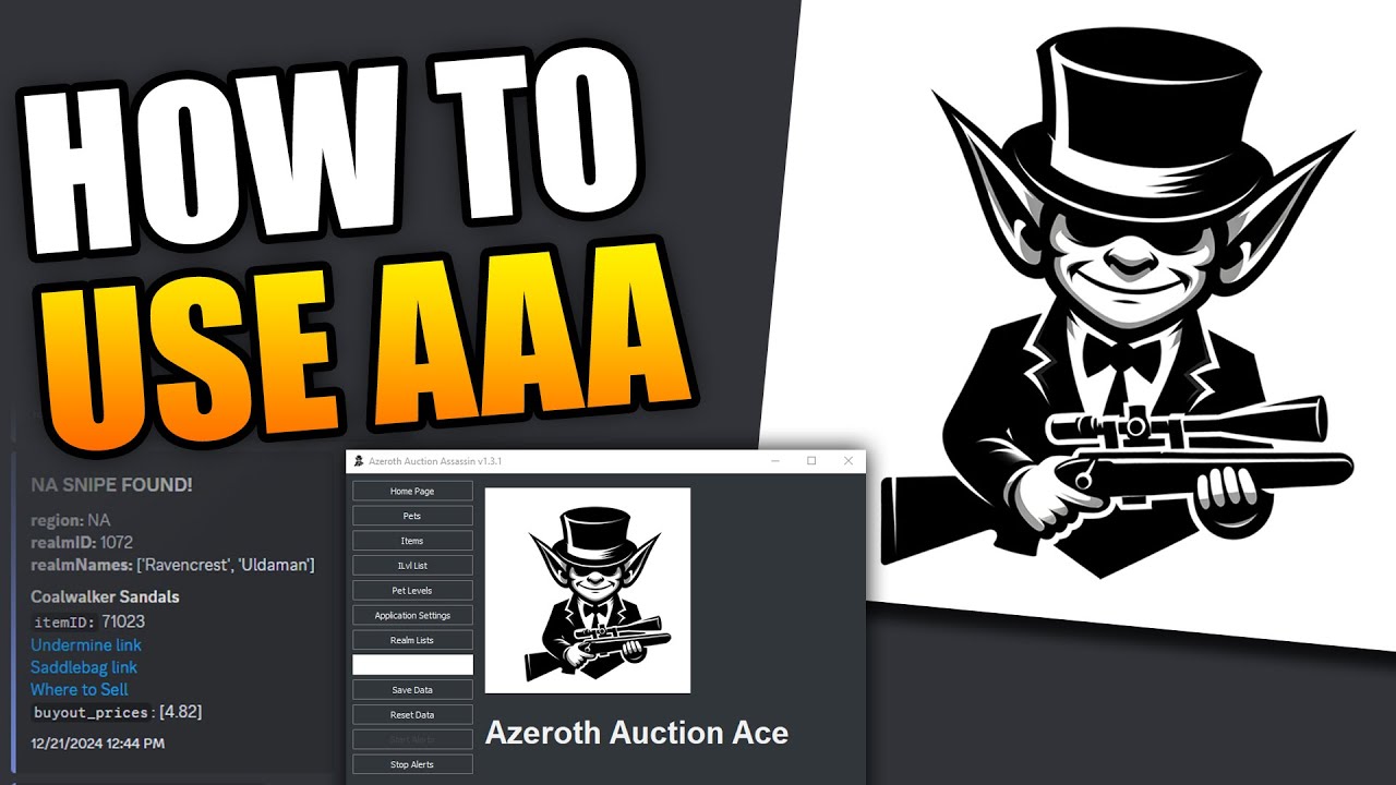 How To Use Azeroth Auction Assassin (AAA) - World of Warcraft