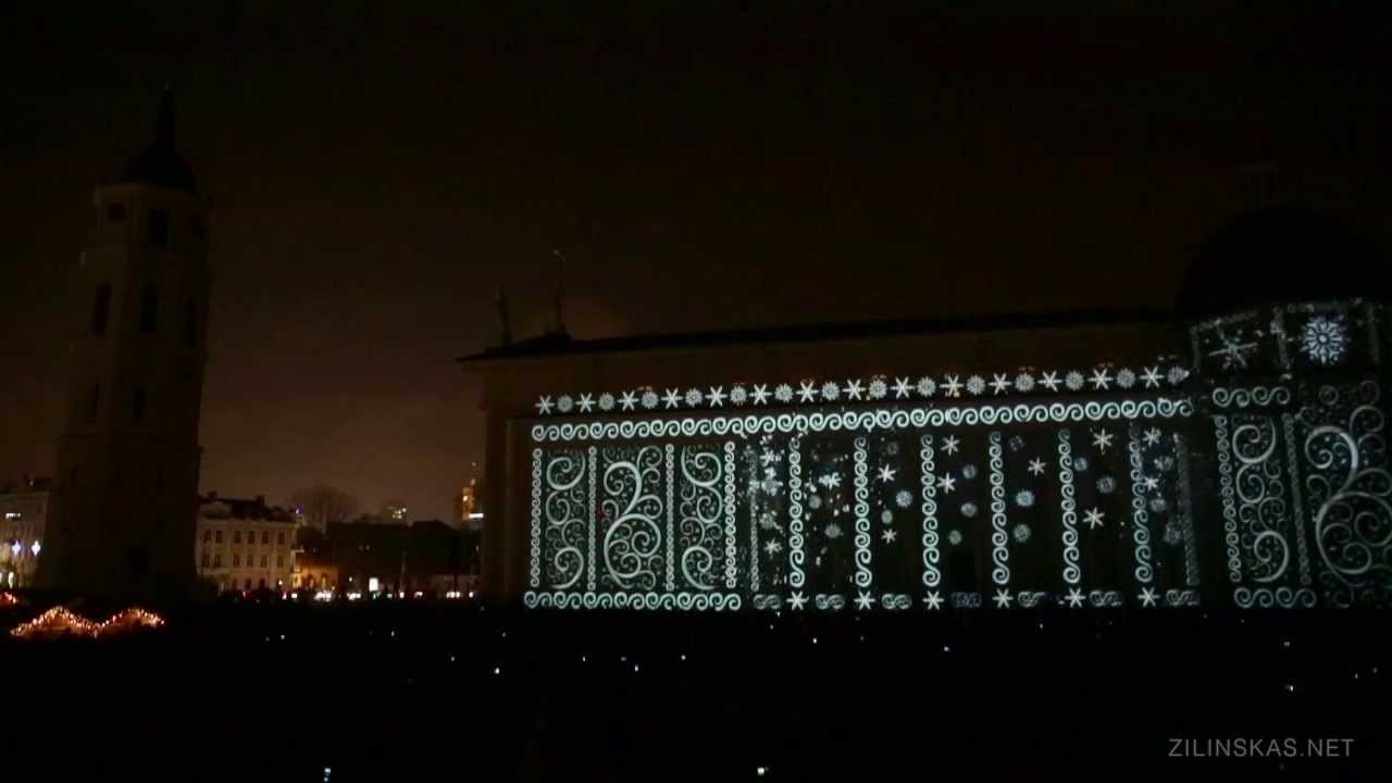 3D Kalėdų pasaka Vilniaus Arkikatedros aikstėje /  3D Xmas video projections Vilnius Cathedral