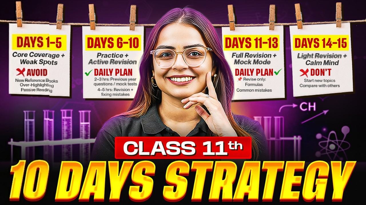 Class 11 Last 15 Days Strategy 🔥 | Complete Preparation Guide by Shourya Ma&rsquo;am