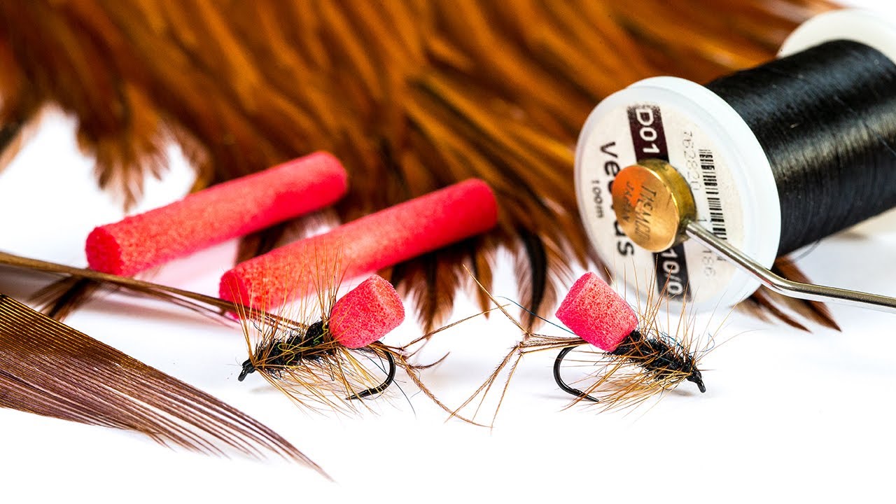 Galdral&ouml;pp Fly (Bibio) Hopper Pattern. Icelandic Brown Trout Dry Fly Fishing. River Fishing.