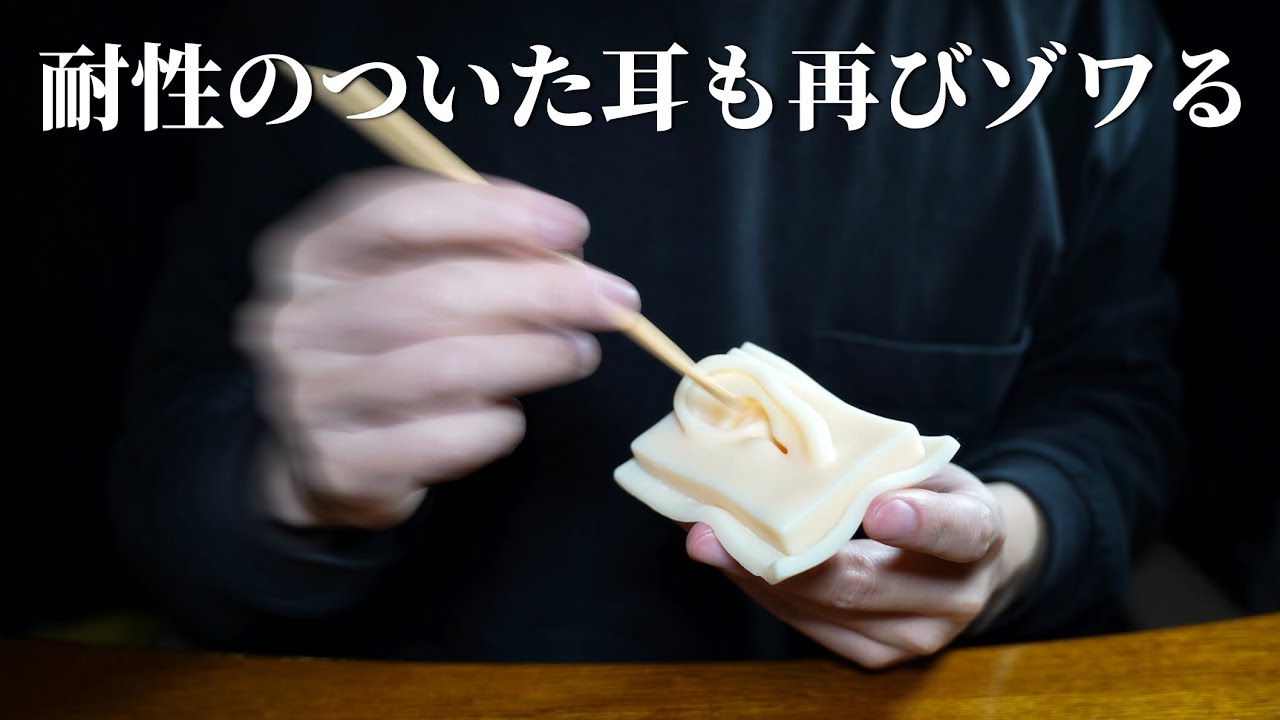 ASMR ゾワゾワ感が復活する？雑な竹耳かき Rough Ear Cleaning with Bamboo Earpick (No Talking)
