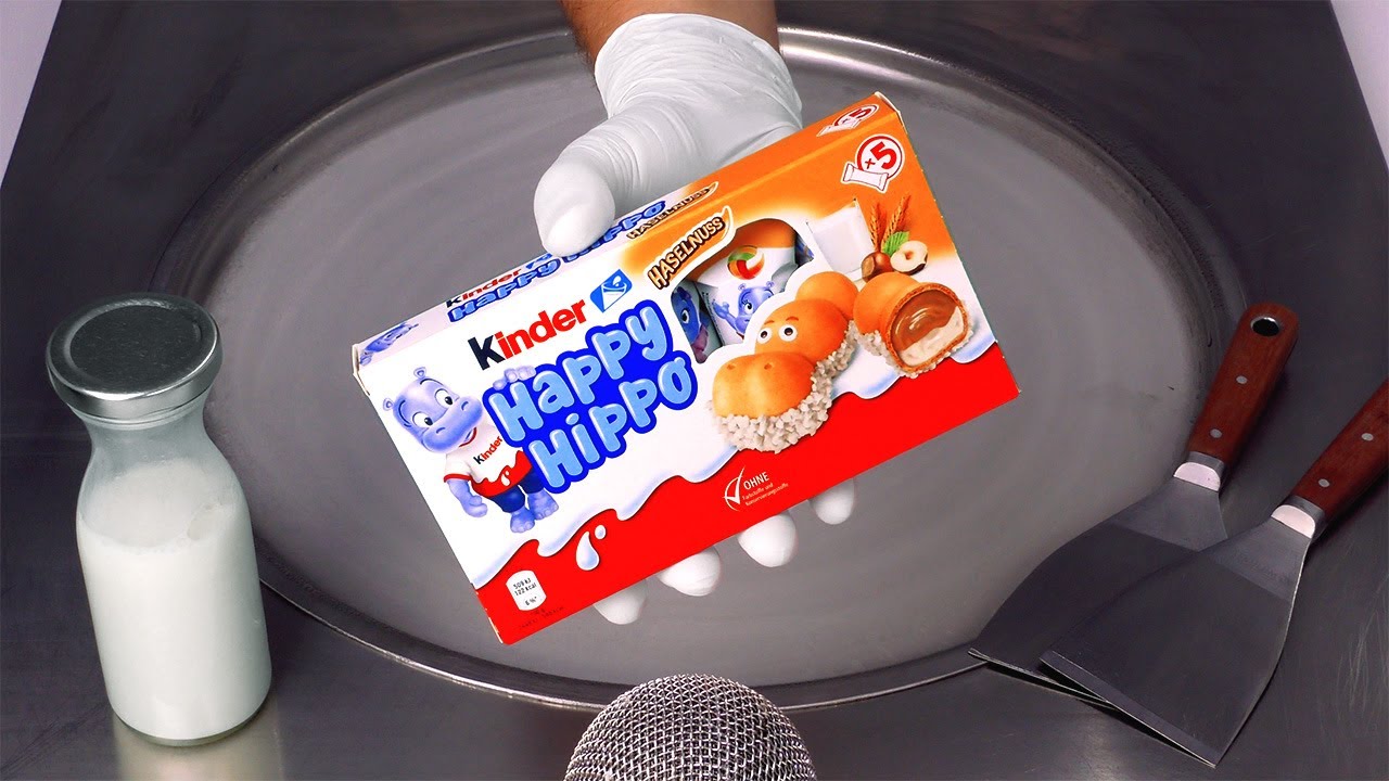 ASMR | Kinder Happy Hippo - Ice Cream Rolls