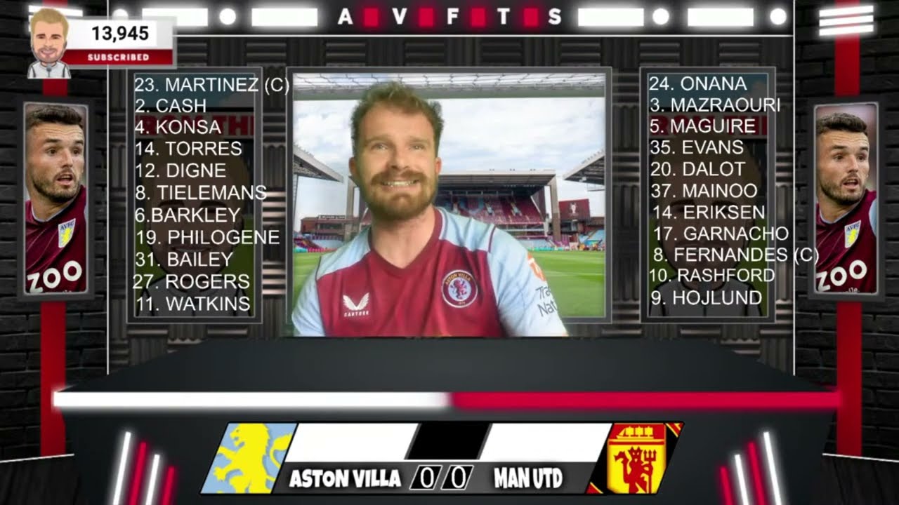 Aston Villa vs Manchester United LIVE Watch Along with Aston Villa From The Stands