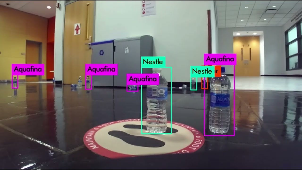 Water bottle detection demonstration using the Turtlebot 2 robot