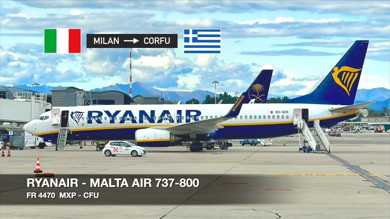 CHARMING ISLAND, CHALLENGING AIRPORT! | Ryanair (Malta Air) 737-800 | Milan MXP ✈ Corfu