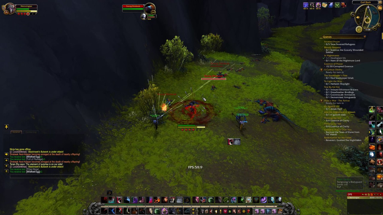 [4K] Direbeak Swarm World Quest WoW Legion i3 6100 GTX 1070