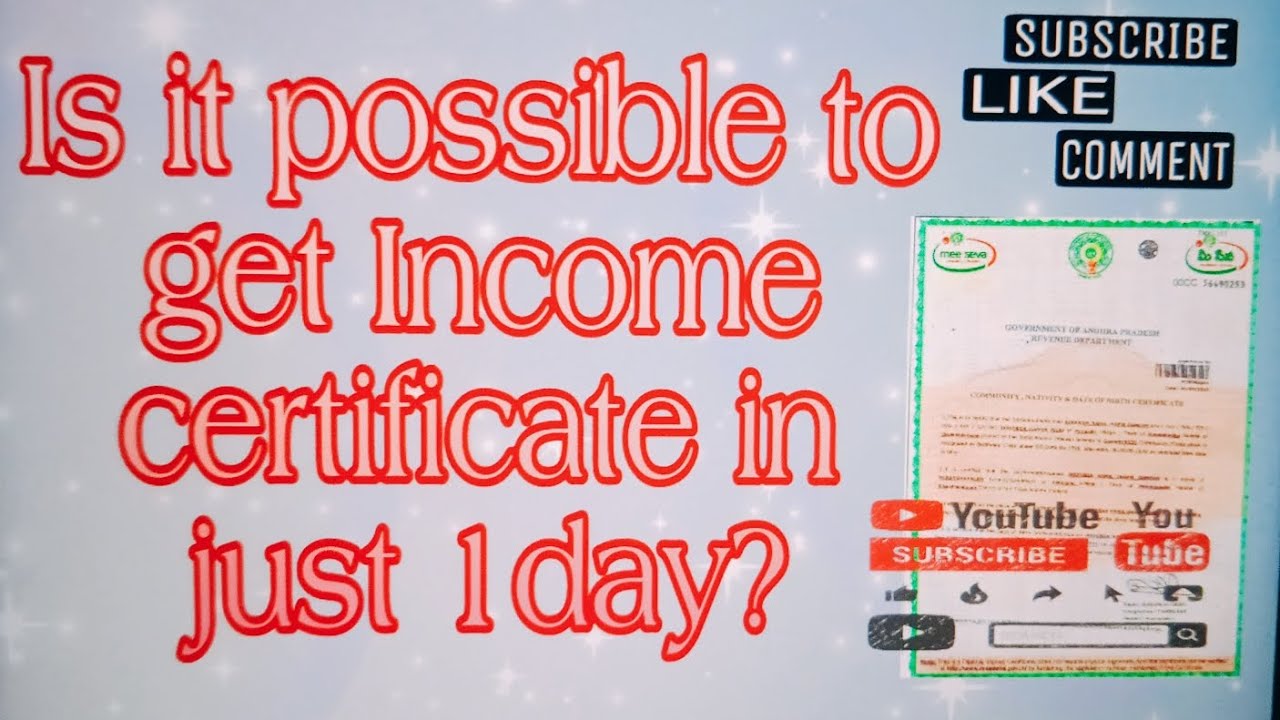 Is it possible to get income certificate just in 1 day?😱😧 If you don't have time of7 days, do this