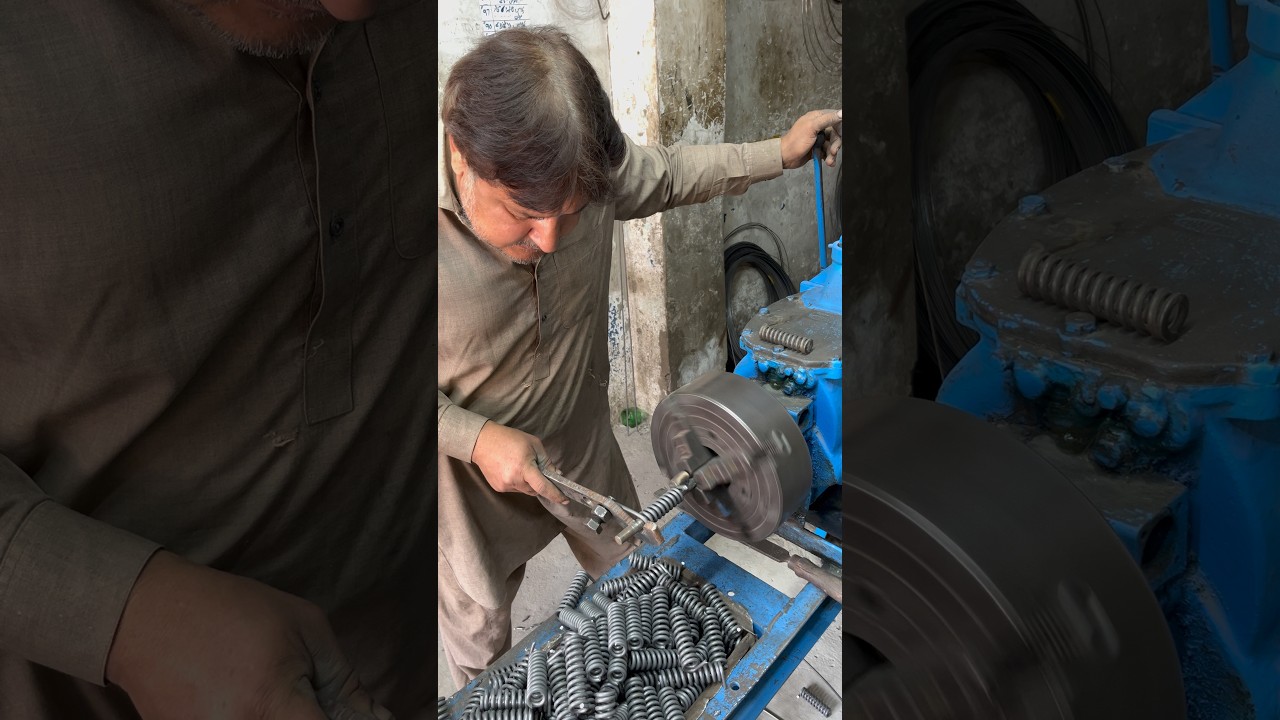 Heavy Duty 5mm Iron Wire Spring Made on Lathe Machine | Small but Powerful 