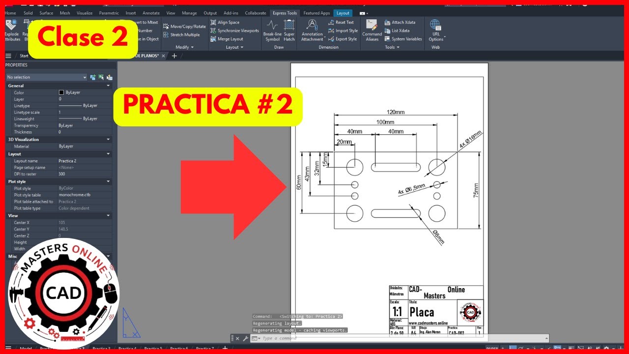Como Realizar Practicas Con AutoCAD 2d como un PRO Practica 2