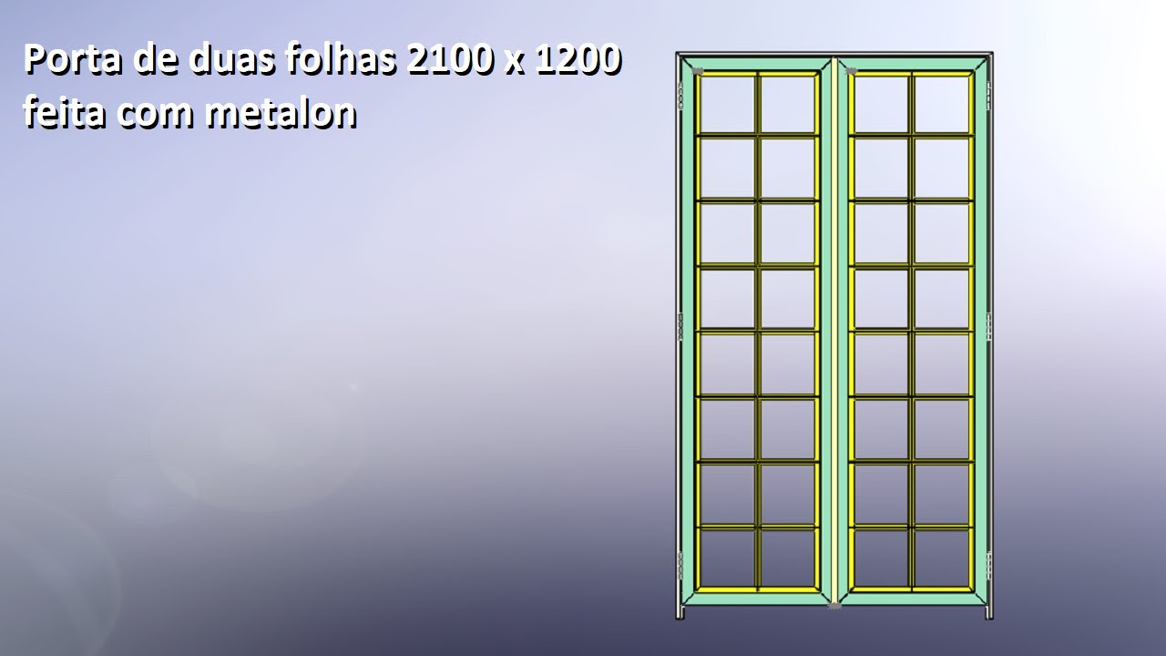 Porta de duas folhas feita com metalon