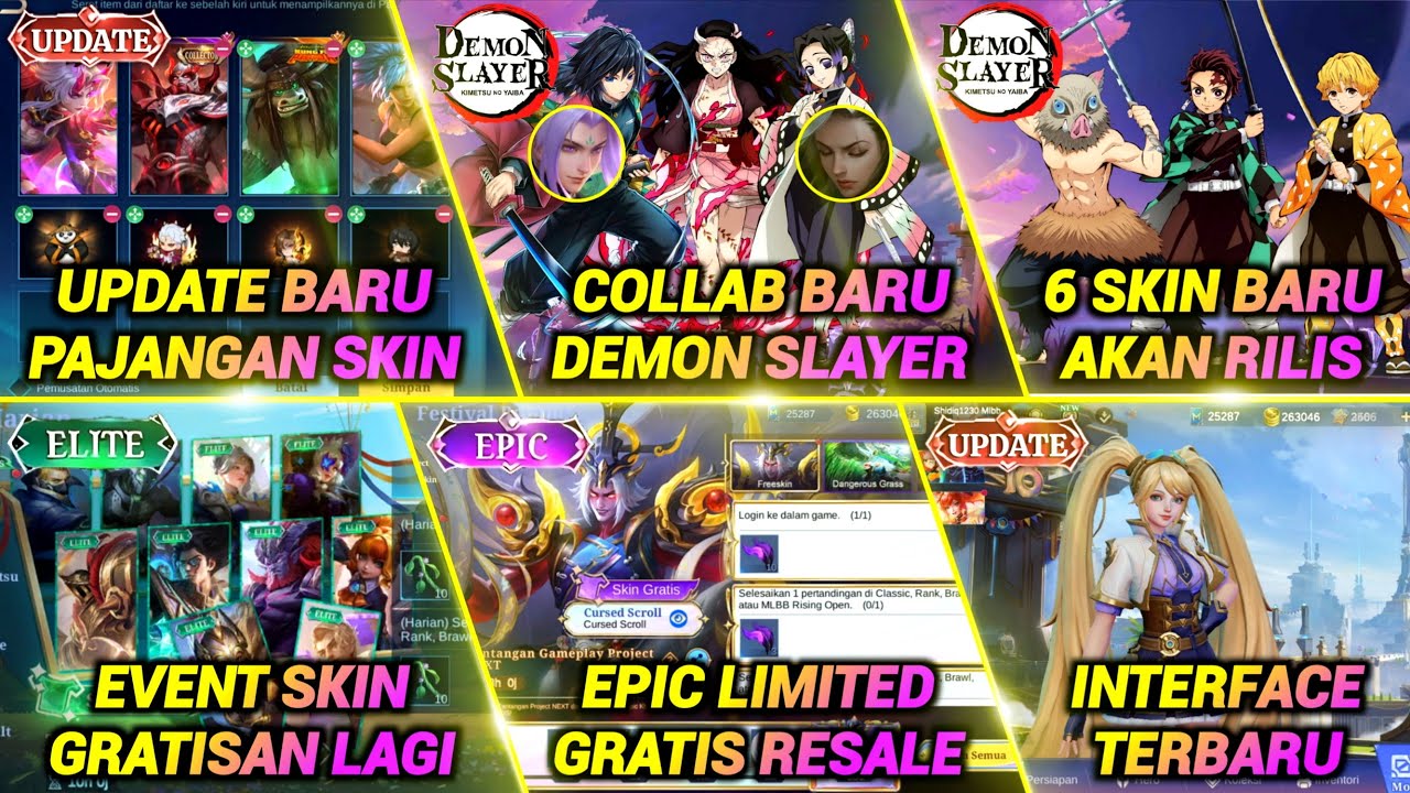 COLLAB DEMON SLAYER AKAN HADIR!? PAJANGAN KOLEKSI BARU, EPIC LIMIT GRATIS, AVATAR DINAMIS DLL