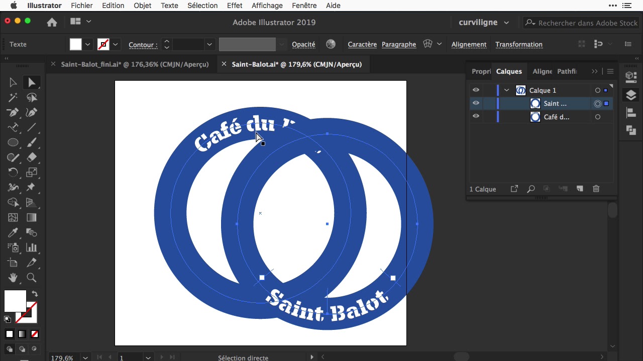 Texte curviligne avec Illustrator