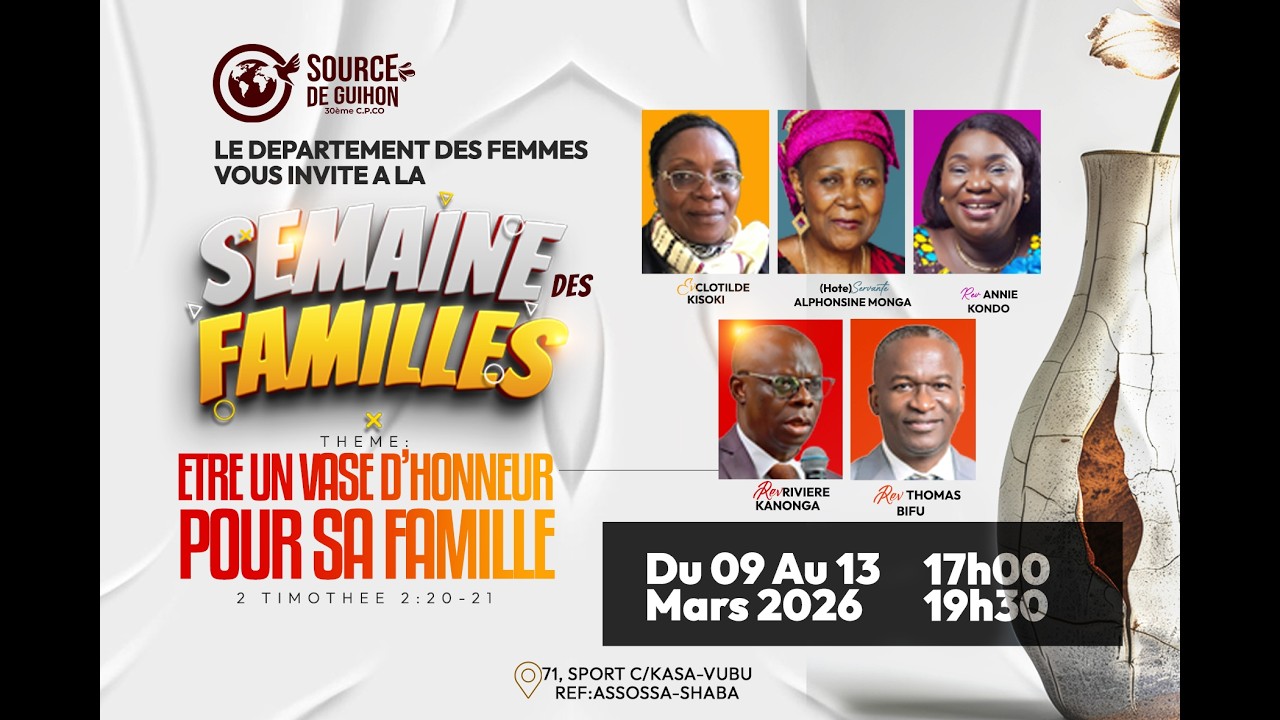 SEMAINE DES FAMILLES|  ETRE UN VASE D'HONNEUR – Rev.THOMAS BIFU |