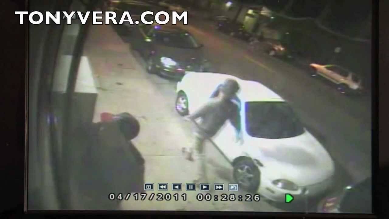 Tagger Caught On Video Tagging my Window