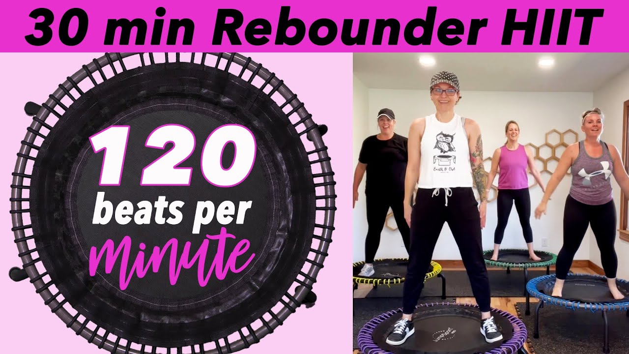 30 Minute NO TALK Rebounder HIIT Workout to the Beat | 120 bpm Mini Trampoline Cardio