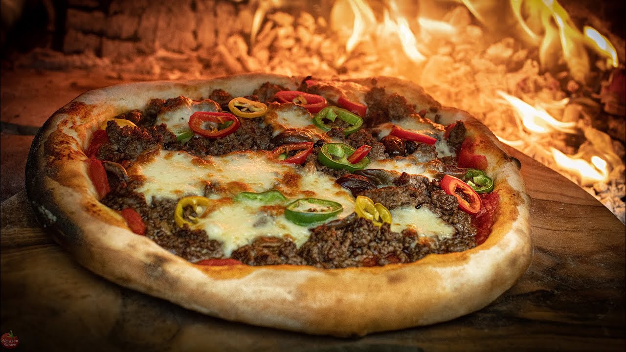 🍕 SERBIAN CHEF'S MEXICAN PIZZA | JUNGLE COOKING ASMR 😌