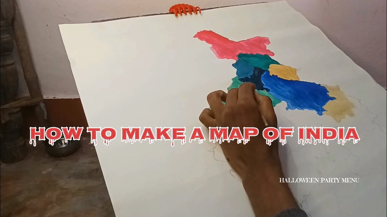 SCHOOL Project #watercolur #art First time #india #map #howtomakemoneyonline View check #sorabhjoshi