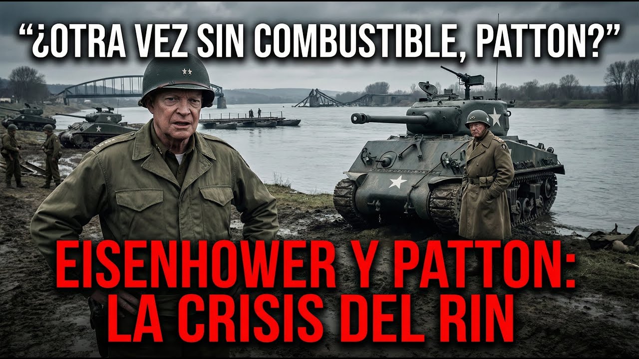 “¿Otra vez sin combustible?” — Eisenhower al ver los Panzers de Patton detenerse frente al Rin