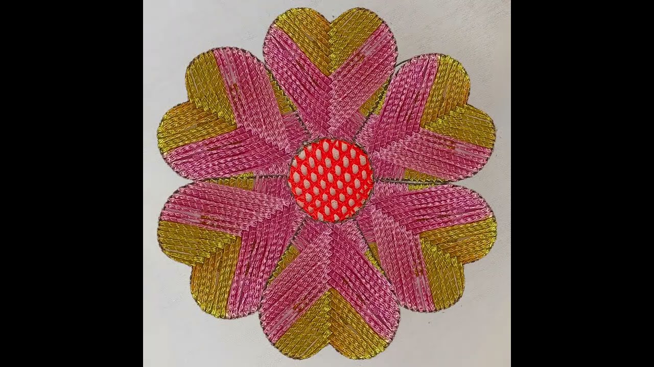 Flower Embroidery ! Fishbone with Net Stitches Flower embroidery Easy Flower Embroidery #bordado