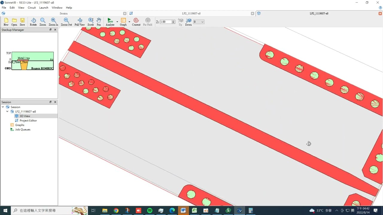 import TGA2963 CP DXF file with Sonnet Lite