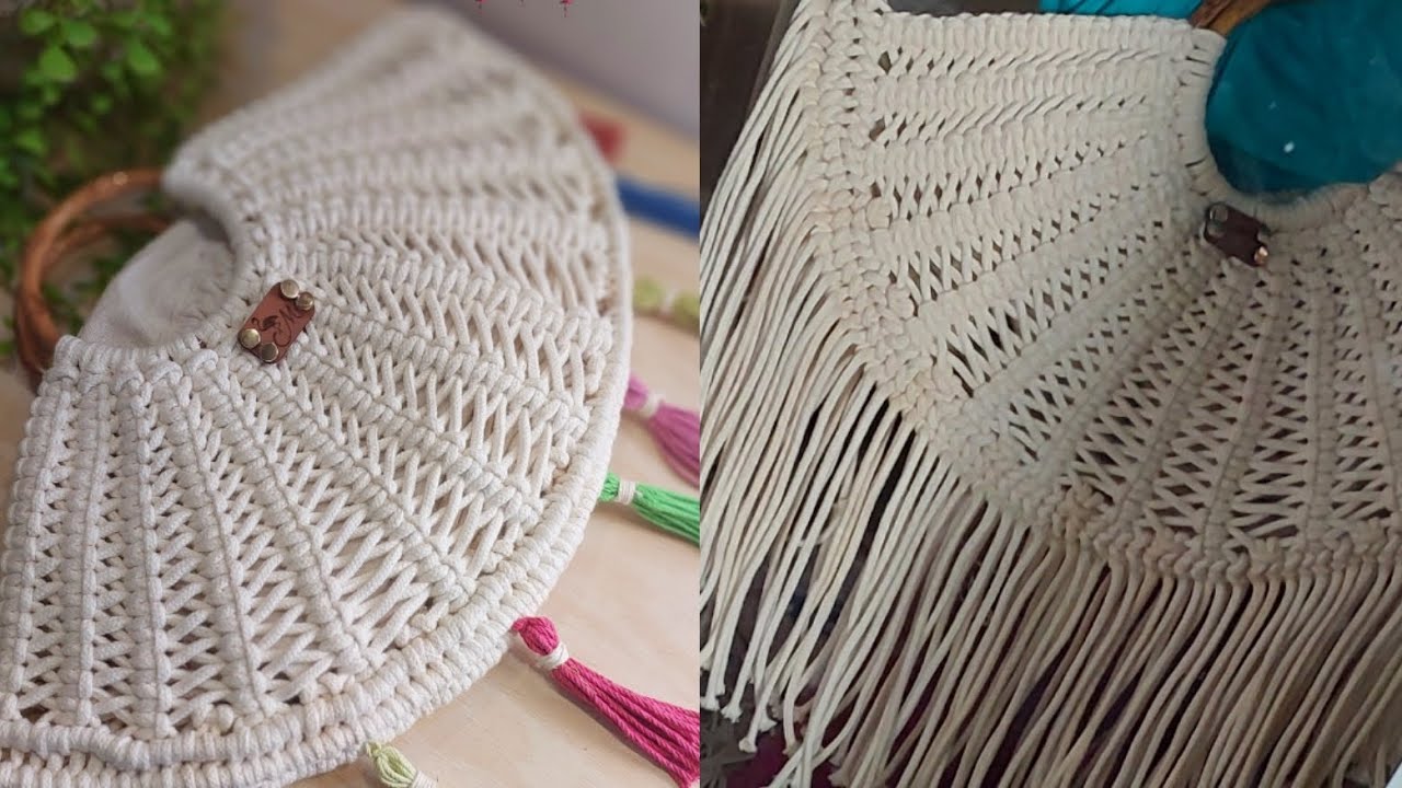 شنطه للمبتدئين ساهله جدا و ترندي و بعقدة واحده بس /منال  المواردى /bag macrame