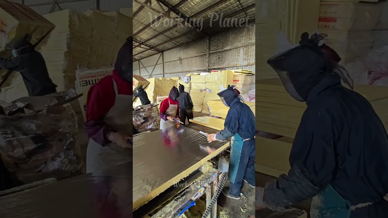 Workers CUT Insulation Panels Perfectly 🛠️