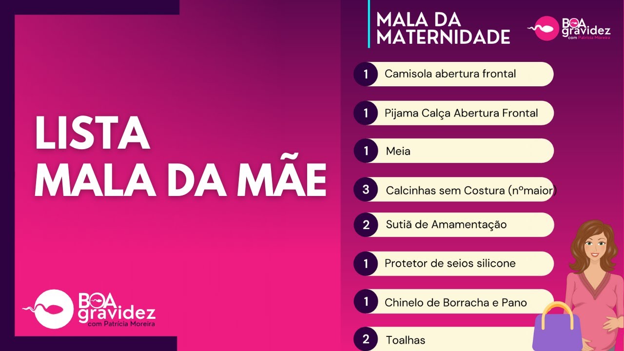 MALA DA MATERNIDADE DA M&Atilde;E, veja essa lista! | Boa Gravidez