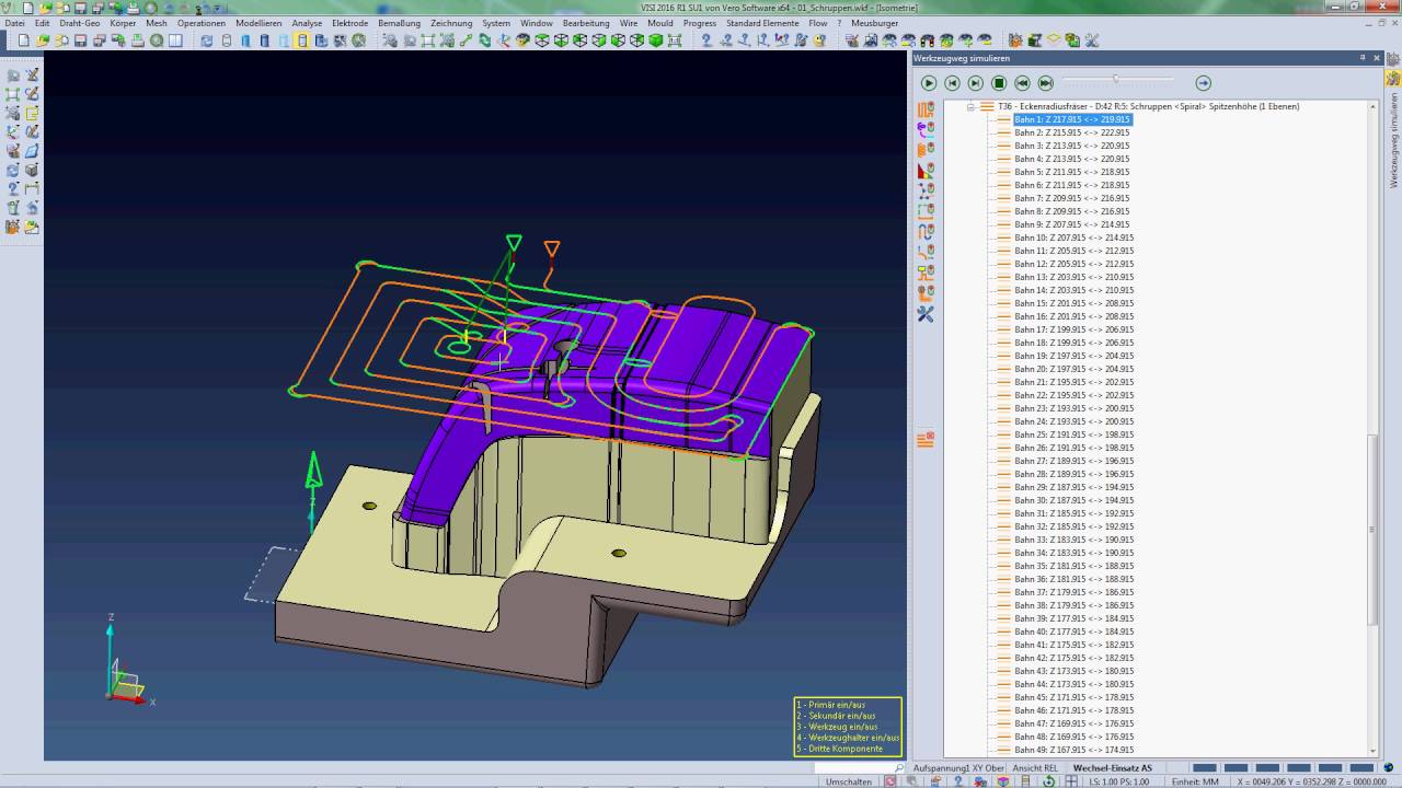 VISI 2016 R1 - 3D CAM Schruppen