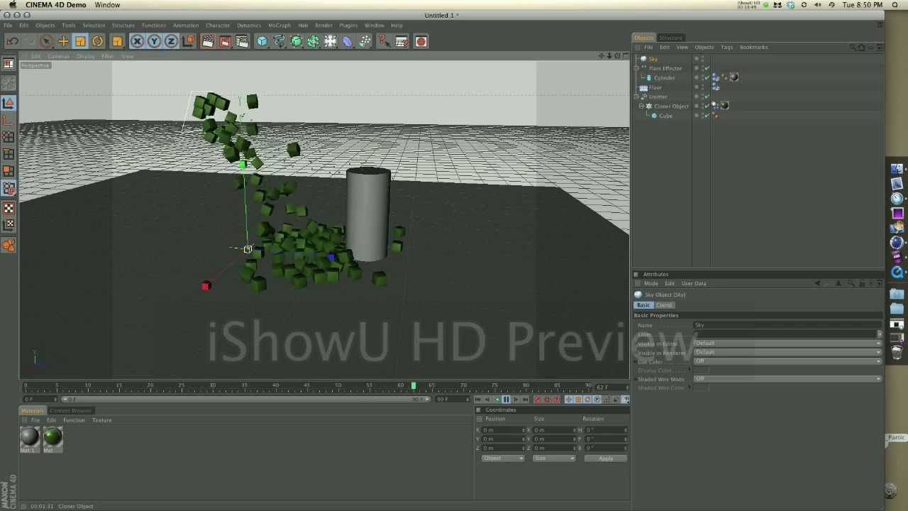 Cinema 4D Tutorial - Falling cubes