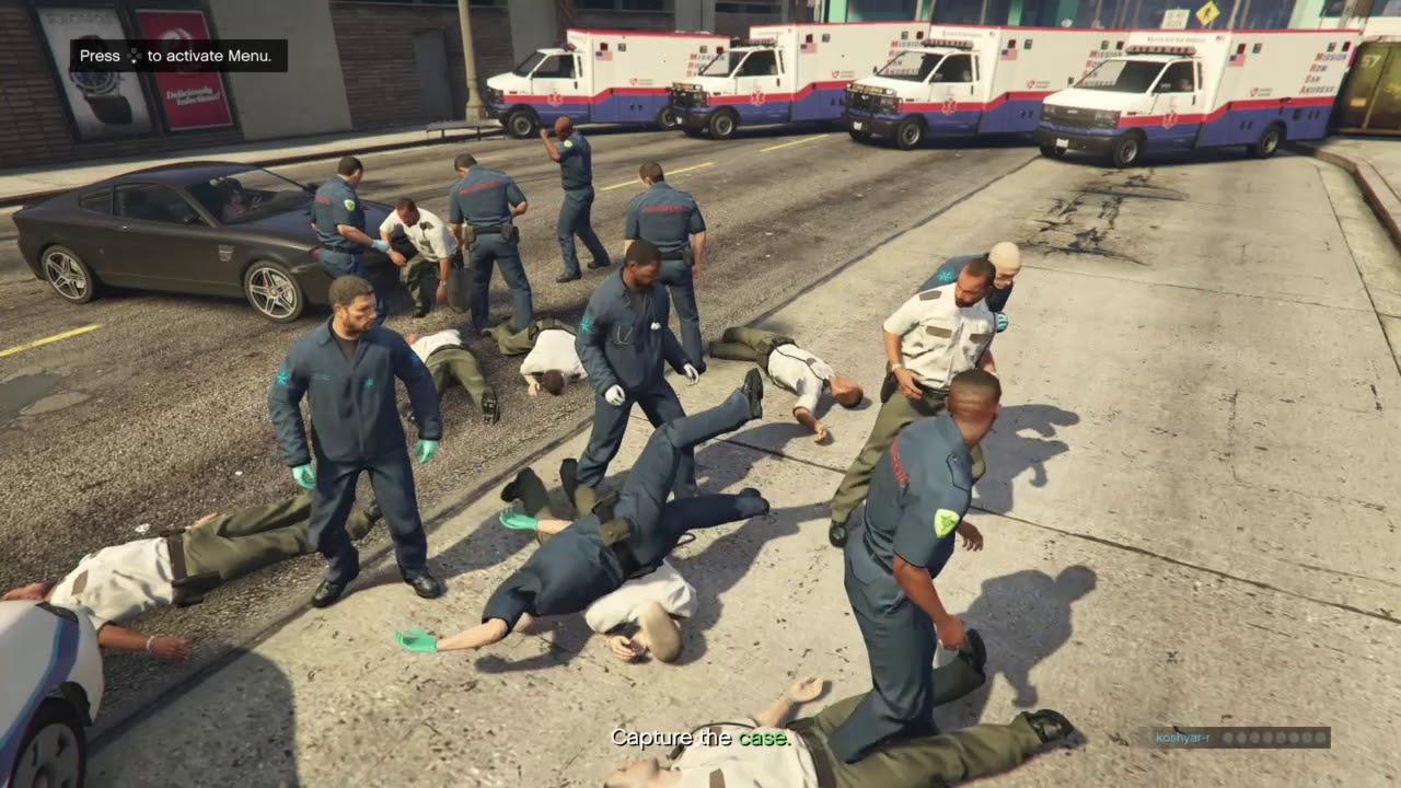 GTA V Gang War: Paramedics VS Security guards