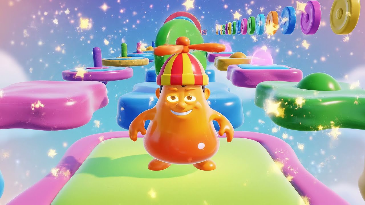 Jelly Jumper do Fall Guys Pulando em Plataformas | Canções Infantis e Rimas para Crianças
