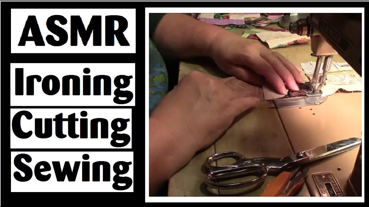 ASMR Ironing, Cutting & Sewing My Fabric Crumbs - No Talking (after intro)