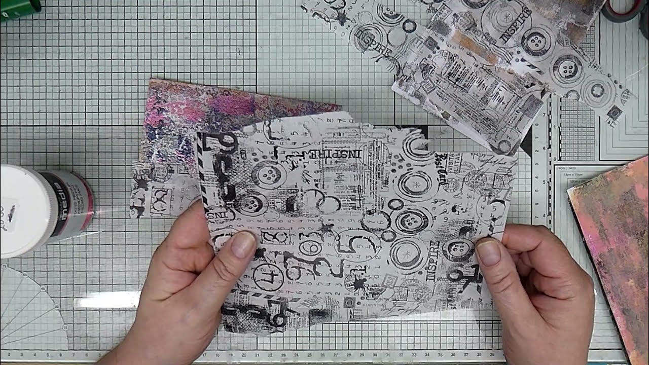 Creating stamped tissue for decoupage using stamps by Tracy Evans