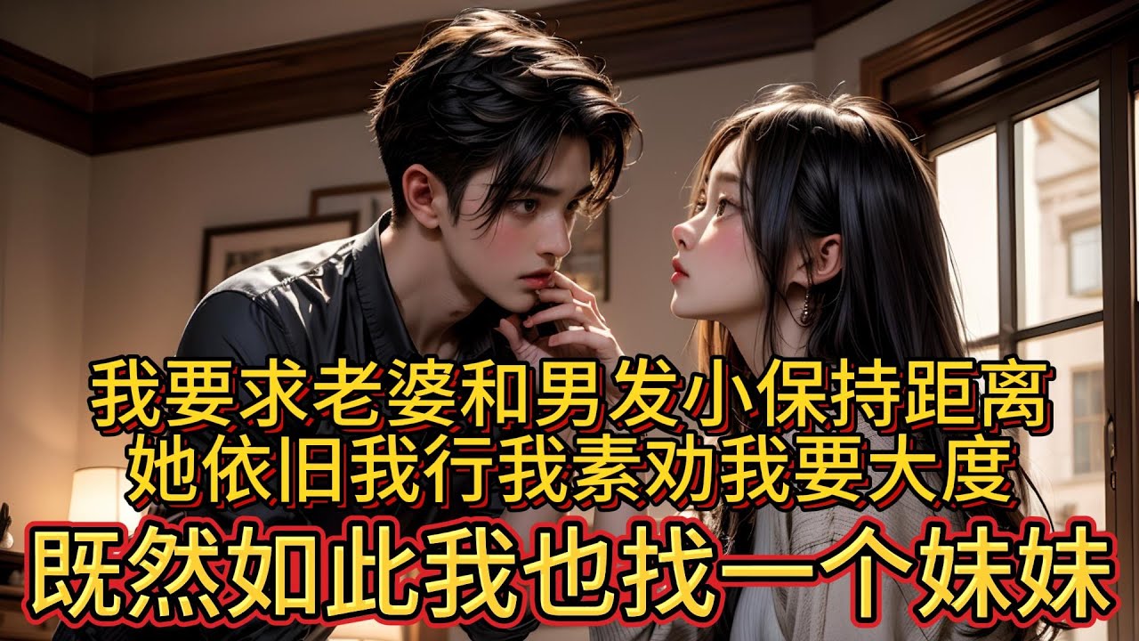 我要求老婆和男发小保持距离，她依旧我行我素劝我要大度，既然如此我也找一个妹妹。