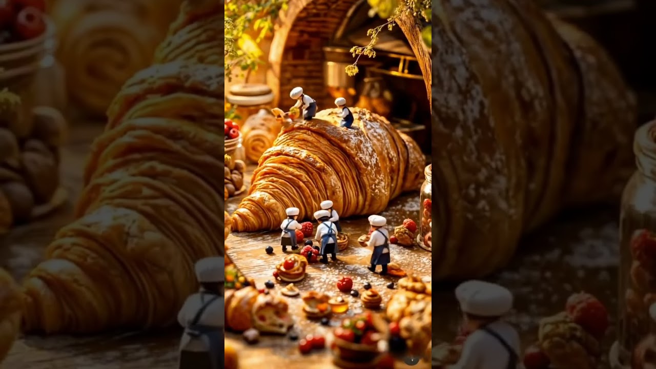 Golden Layers.The croissant takes shape crisp on the outside, soft and flaky within.