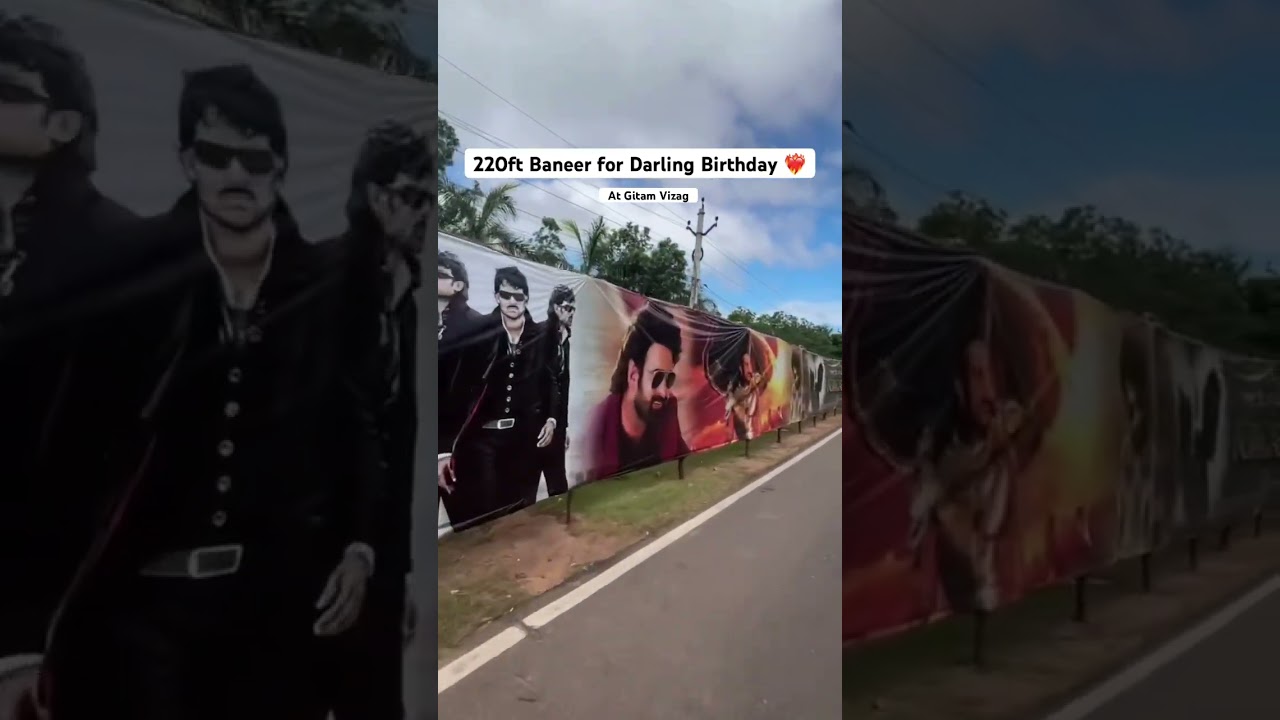 |Rebel Star Prabhas  Birthday special 220ft Banner At Gitam Vizag| |2025 celebration|