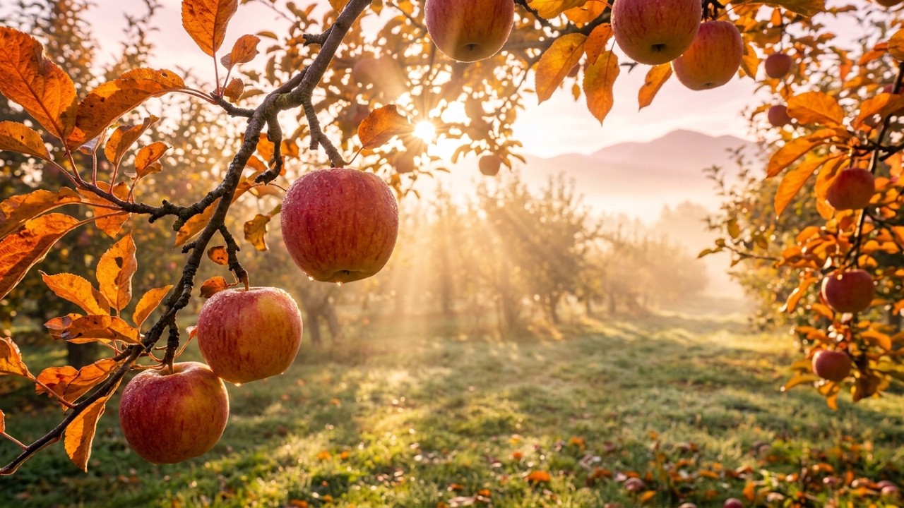 🔴 LIVE: Sun-Drenched Apple Orchard at Sunrise | Morning Birdsong & Gentle Breeze | Nature Sounds