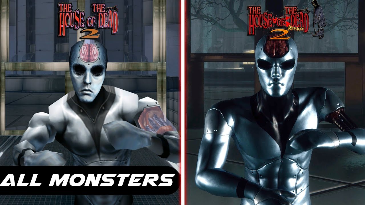 The House of the Dead 2 - All Monsters Comparison - Side by Side (Original vs Remake)