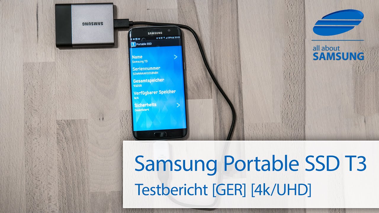 Samsung Portable SSD T3 Test und Galaxy S7 USB OTG deutsch 4k