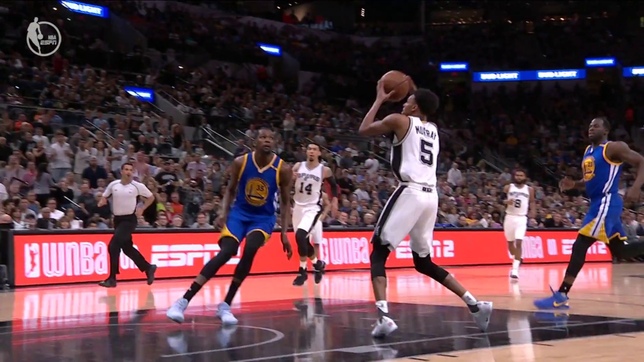 Kevin Durant With The Double Block - Warriors vs Spurs Game 4 May 22 2017