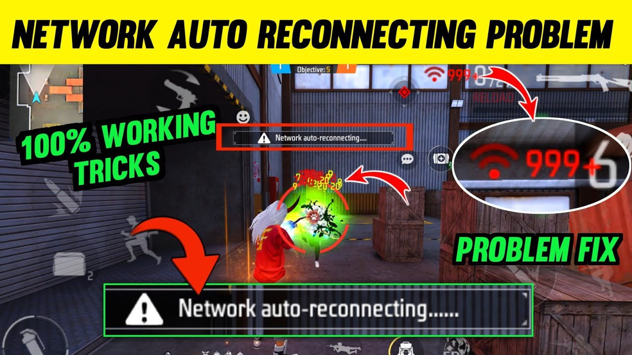 Network Auto Reconnecting Problem Free Fire ! Ping High Problem ! Ff Max Network Auto Reconnecting