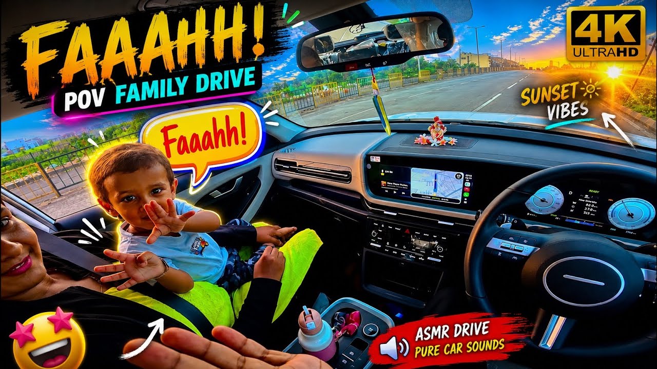 Hyundai Creta EV FAAHH !! Moment😂 | 4K POV ASMR | With my Son and Wife on Latur Highway.