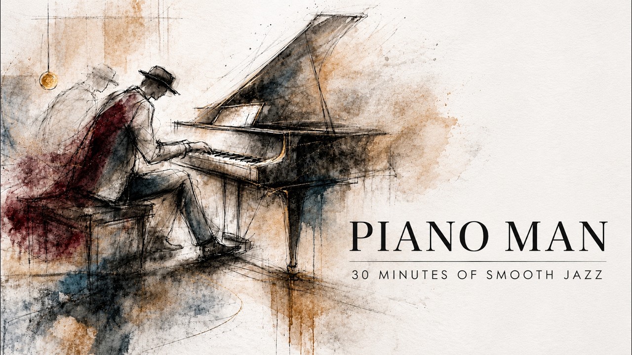 Smooth Jazz Piano Ambience | 4K Abstract Piano Art | Study, Relax, Work